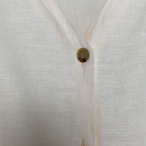 J Crew V-neck button-front dress in linen-cotton blend - Picture 7 of 12